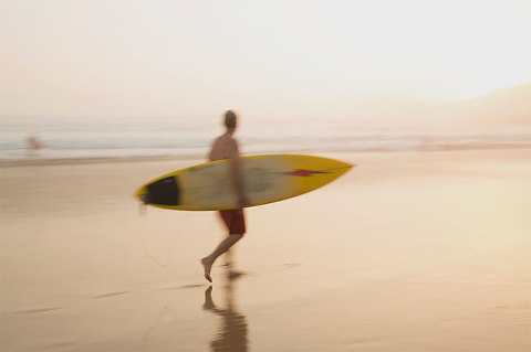surfer at manly beach - impressionist photography