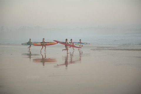 surfers at manly beach - impressionist photography