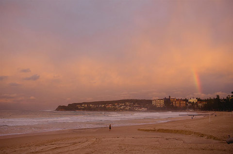 manly beach at sunset