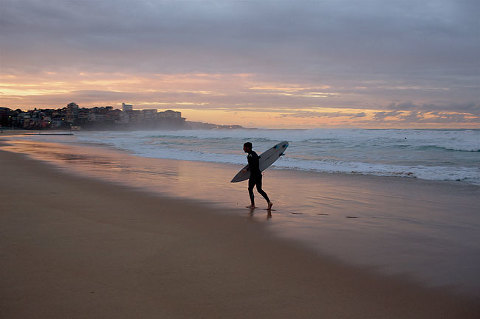 manly beach at sunset